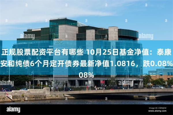 正规股票配资平台有哪些 10月25日基金净值：泰康安和纯债6个月定开债券最新净值1.0816，跌0.08%