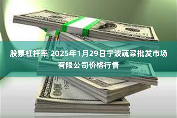 股票杠杆率 2025年1月29日宁波蔬菜批发市场有限公司价格行情